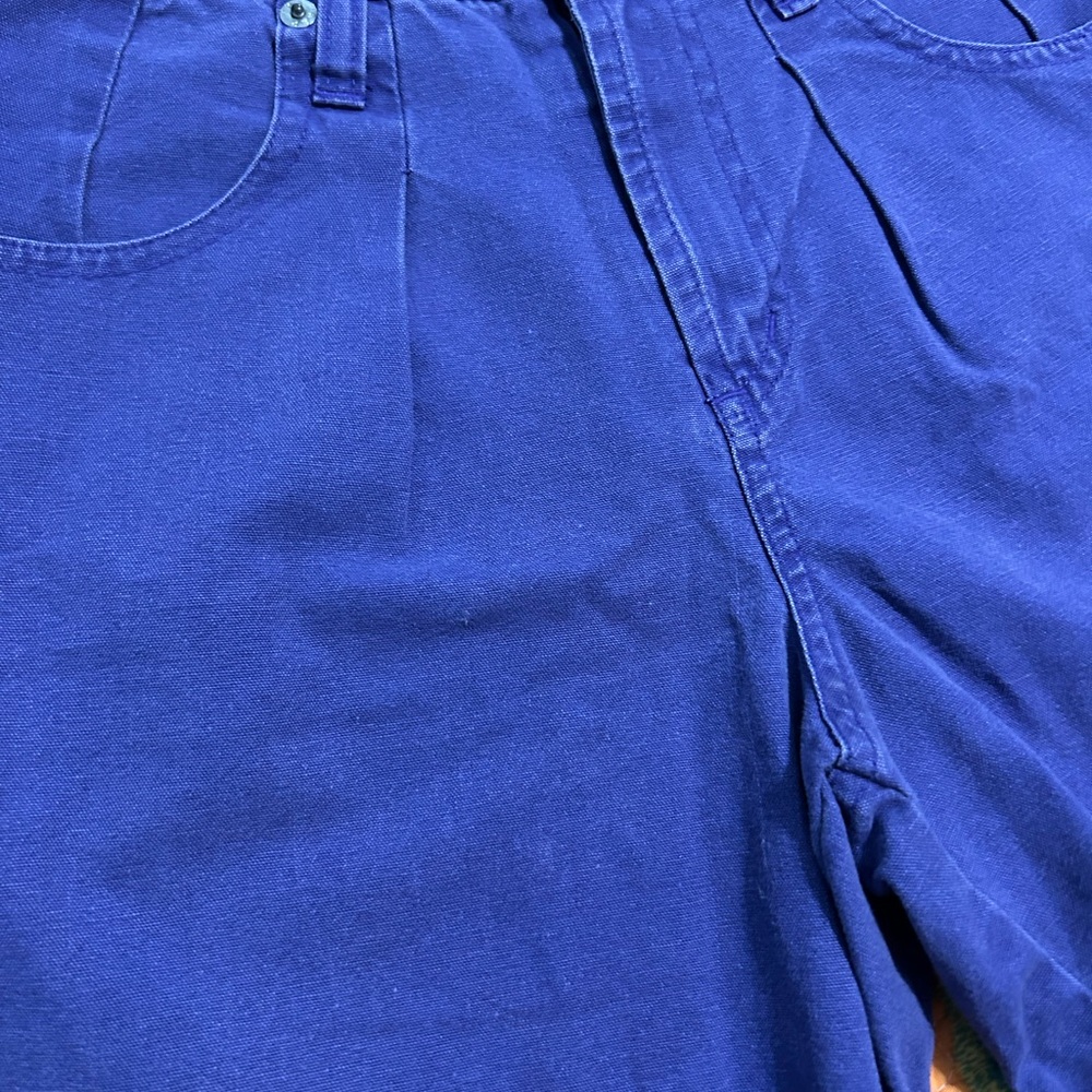 GAP High Rise Purple Jean Shorts Pleated Front Cuffed Retro 90s Vintage - Picture 3 of 6